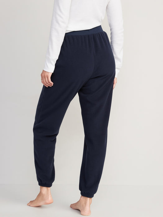 High-Waisted Microfleece Lounge Jogger Sweatpants for Women - Blue