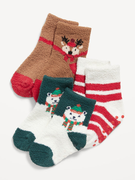 Unisex Holiday Cozy Socks 3-Pack for Baby - Multi