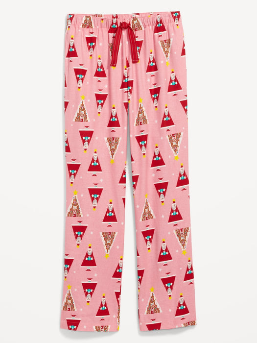 Printed Flannel Pajama Pants for Women - Pink