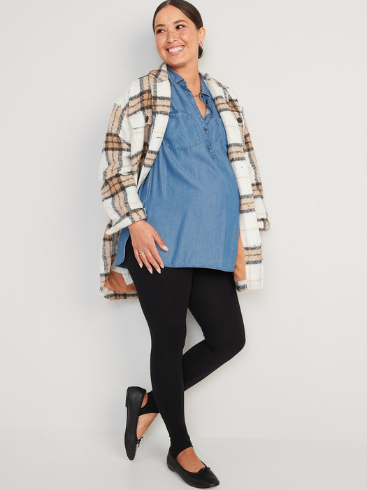 Maternity Full Panel Stirrup Leggings - Black