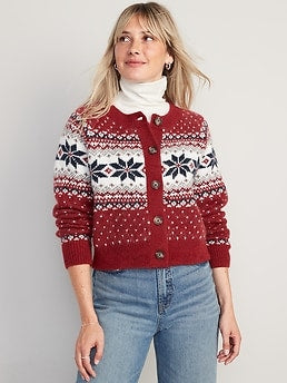 Matching Holiday Fair Isle Cardigan Sweater for Women