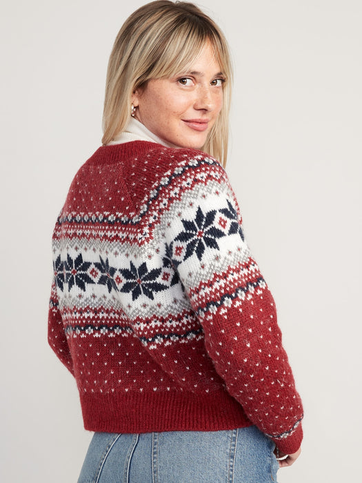 Matching Holiday Fair Isle Cardigan Sweater for Women