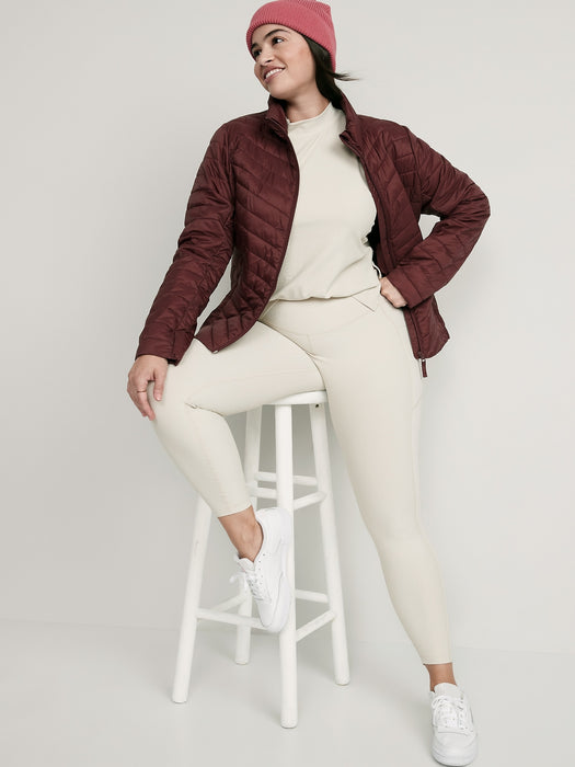 Water-Resistant Narrow-Channel Packable Puffer Jacket for Women