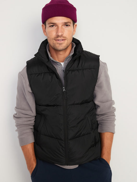 Frost-Free Water-Resistant Zip-Front Puffer Vest for Men