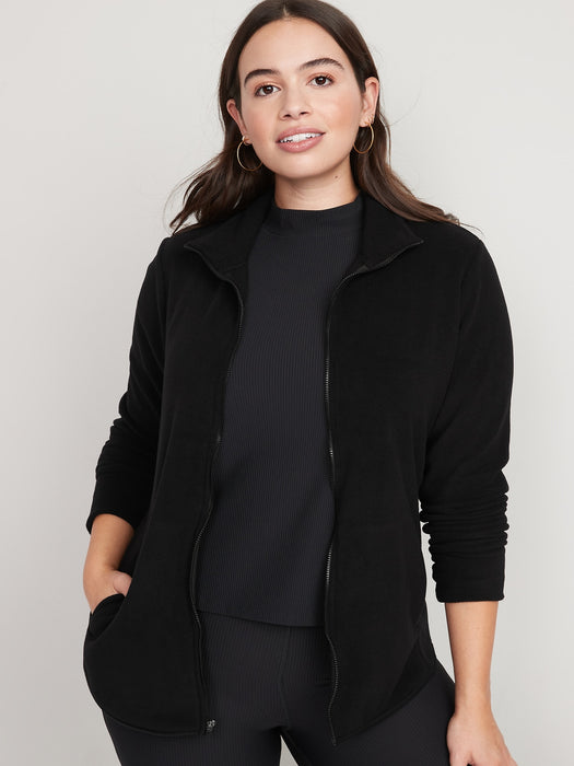 Full-Zip Fleece Jacket for Women - Black