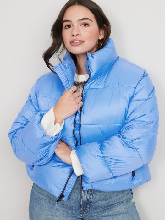 Water-Resistant Frost Free Short Puffer Jacket for Women