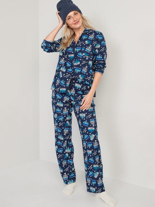 Printed Flannel Pajama Set for Women