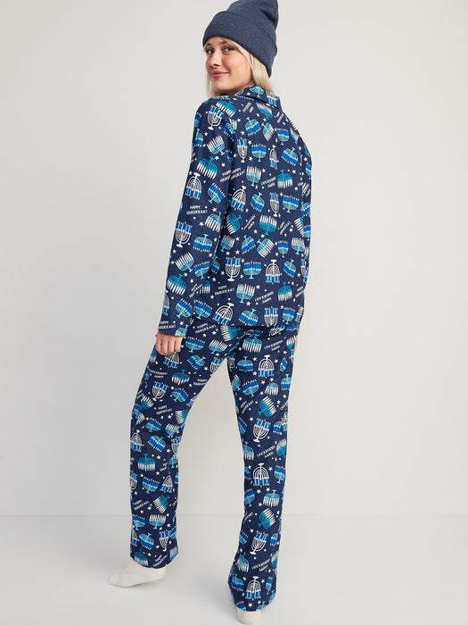 Printed Flannel Pajama Set for Women