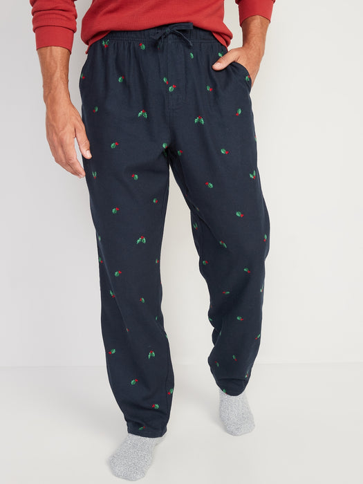 Printed Flannel Pajama Pants for Men - Multi