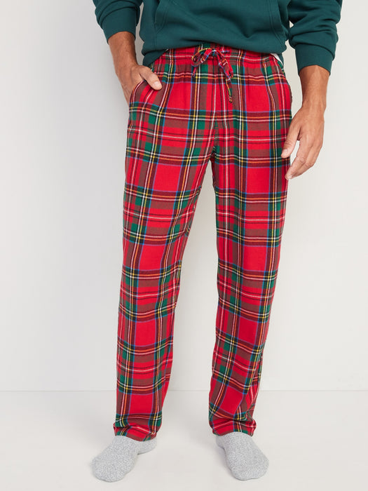 Matching Plaid Flannel Pajama Pants for Men - Red