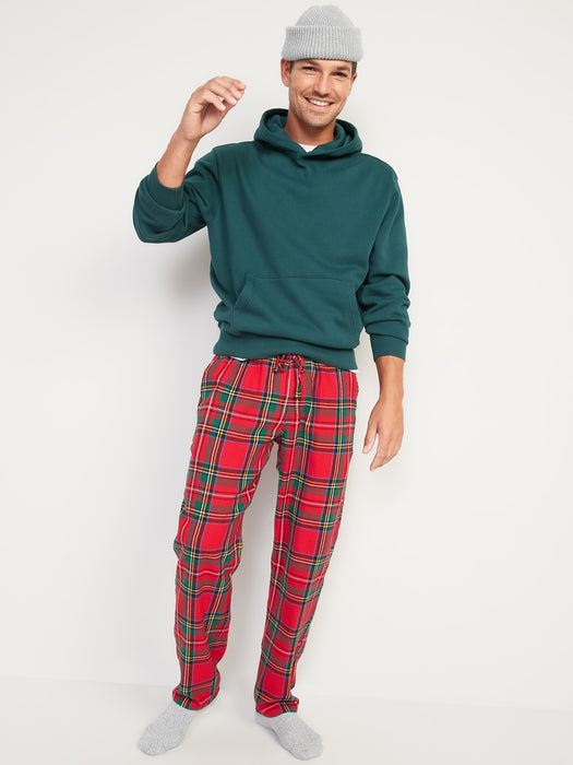 Matching Plaid Flannel Pajama Pants for Men - Red