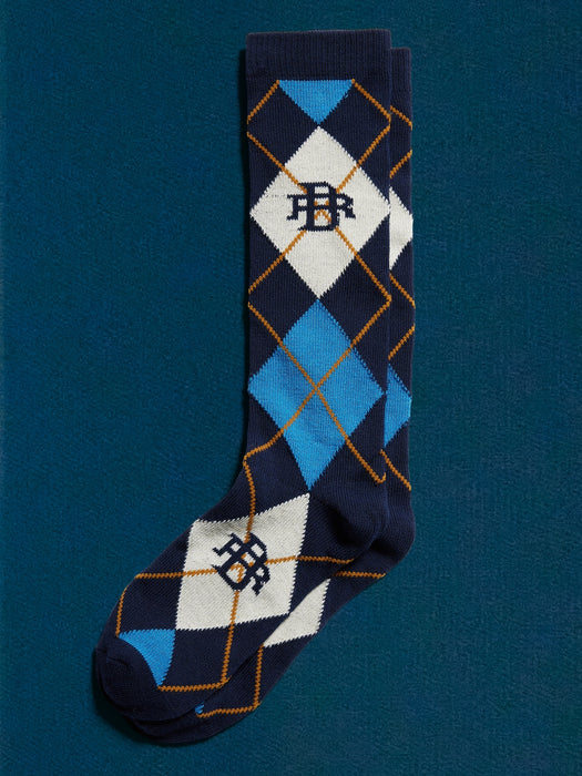 BR ATHLETICS Argyle Sock - Blue Haven