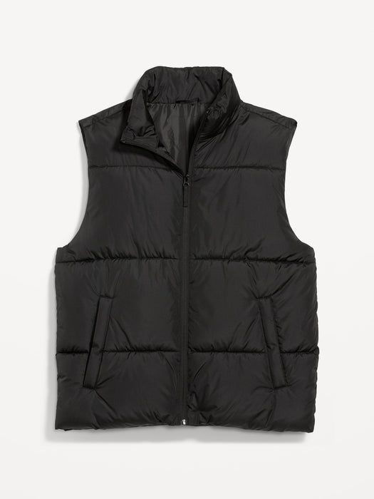 Frost-Free Water-Resistant Zip-Front Puffer Vest for Men