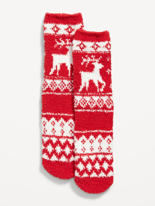 Printed Cozy Socks for Men - Red
