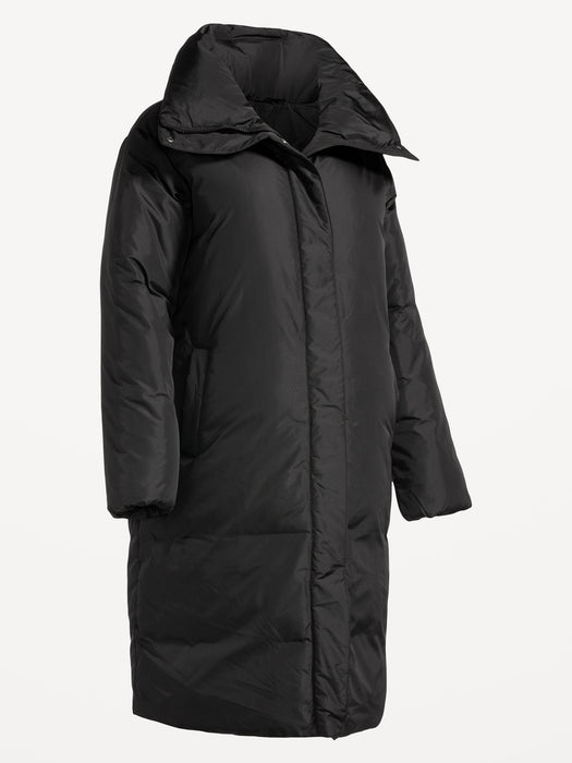 Maternity Water-Resistant Long Duvet Puffer Coat