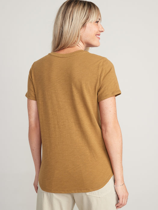 EveryWear Logo Graphic Slub-Knit T-Shirt for Women - Blue