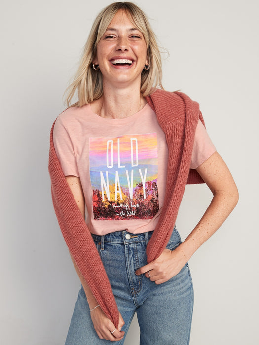 EveryWear Logo Graphic T-Shirt for Women - Pink