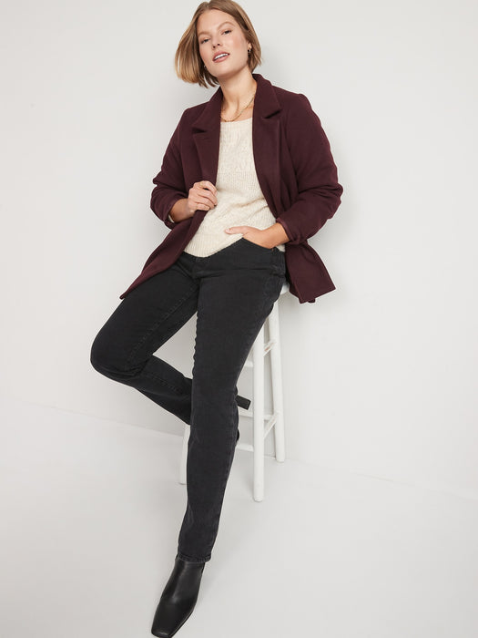 Soft-Brushed Button-Front Car Coat for Women