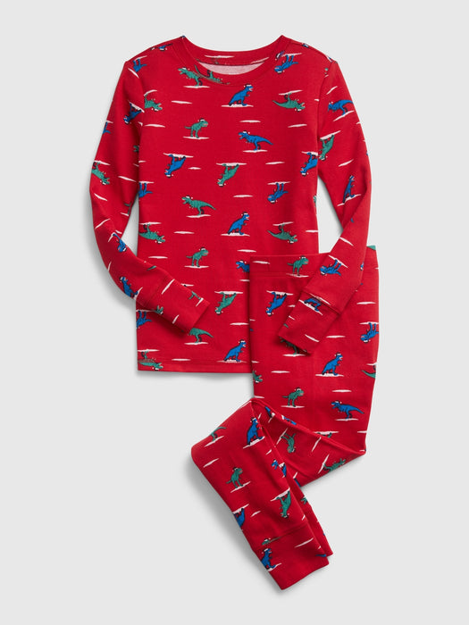 Kids 100% Organic Cotton Christmas T-Rex PJ Set