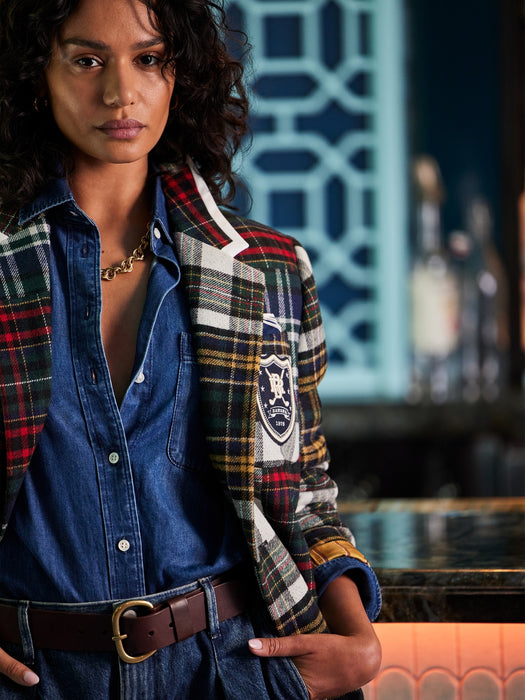 BR ATHLETICS Patchwork Blazer - Patchwork Blue