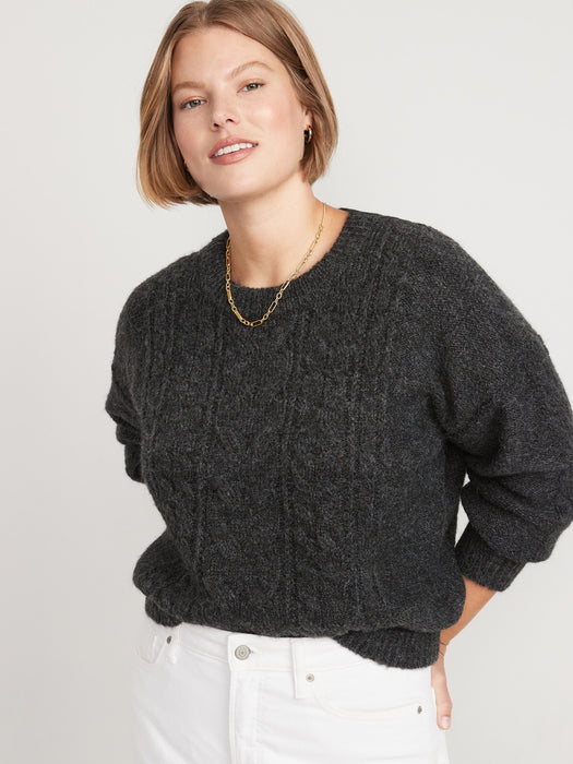 Heathered Cable-Knit Sweater for Women