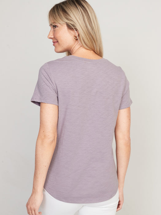 EveryWear Logo Graphic Slub-Knit T-Shirt for Women - Blue