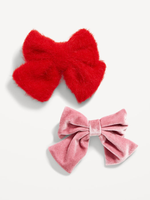 Bow-Tie Hair Clips Variety 2-Pack for Girls