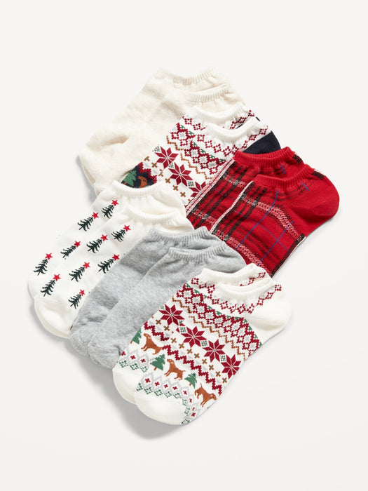 Novelty Ankle Socks 6-Pack for Women - Red