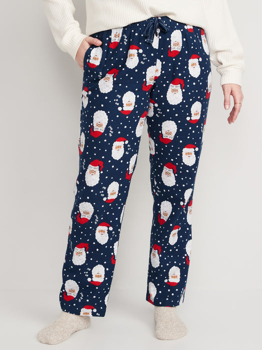 Printed Flannel Pajama Pants for Women - Brown
