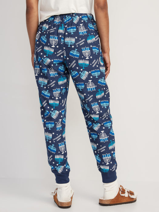 Printed Flannel Jogger Pajama Pants for Women - Multi