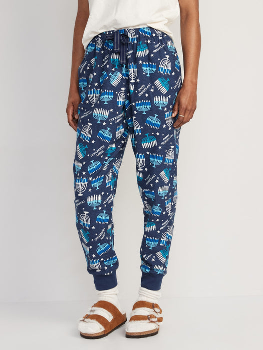 Printed Flannel Jogger Pajama Pants for Women - Multi