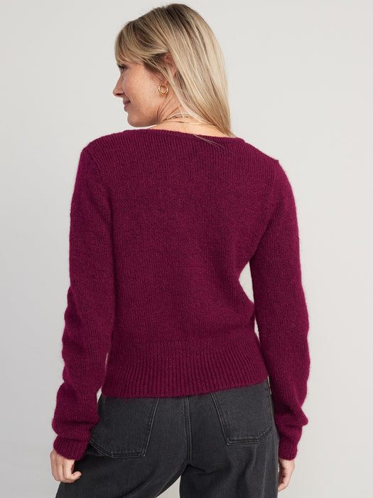 Cozy Cardigan Sweater for Women - Purple