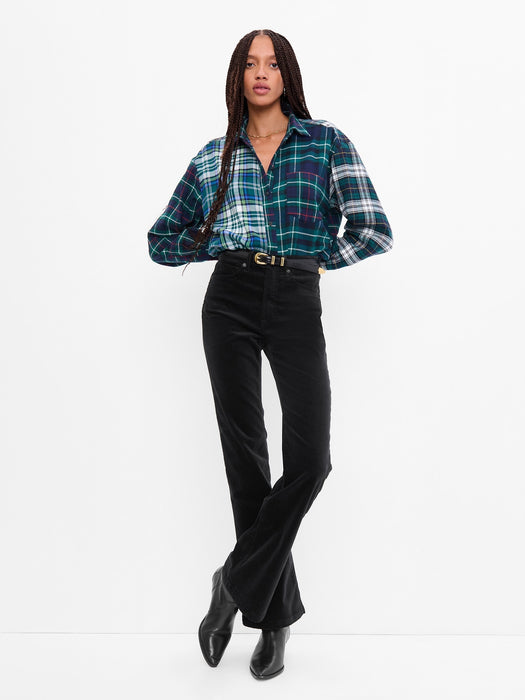 High Rise Velvet '70s Flare Jeans with Washwell