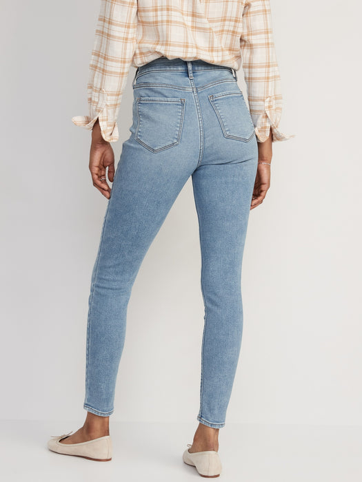 High-Waisted Rockstar Super-Skinny Built-In Warm Jeans for Women