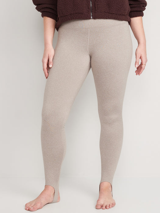 High-Waisted CozeCore Heathered Performance Stirrup Leggings for Women