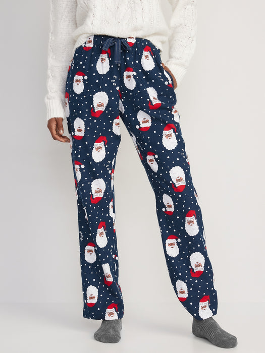 Printed Flannel Pajama Pants for Women - Brown