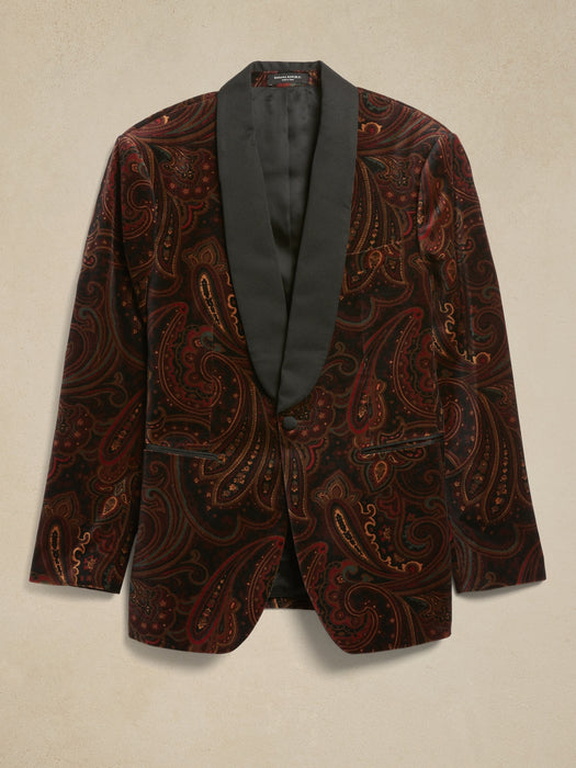 Valois Paisley Velvet Blazer - BR WINTER PAISLEY COOL