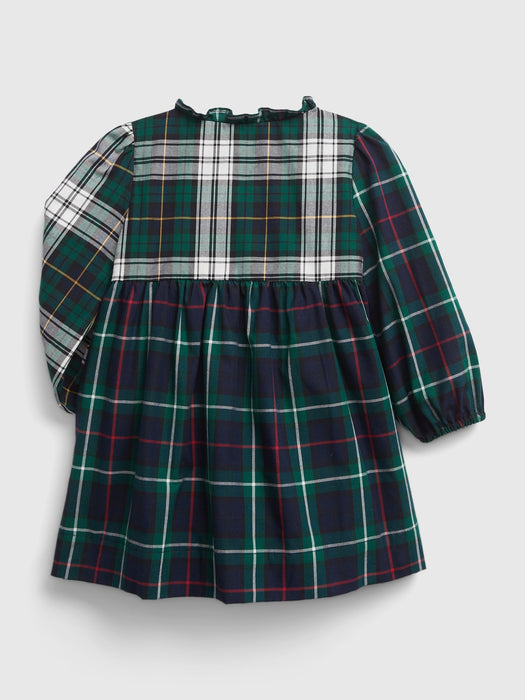 Baby Mocktail Plaid Dress Set - navy plaid