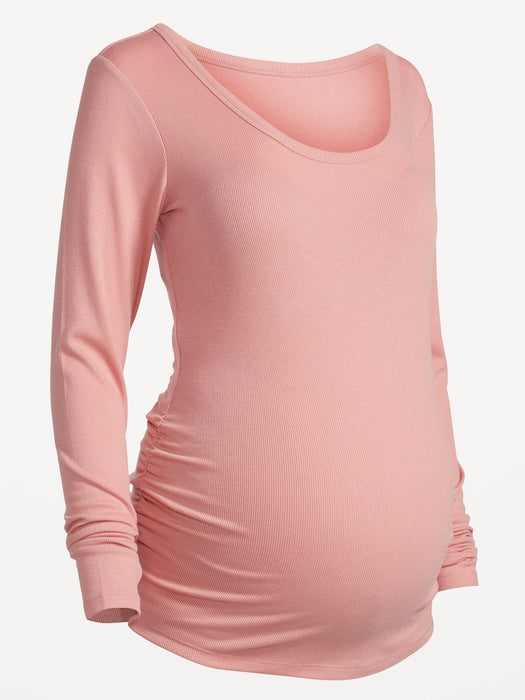 Maternity UltraLite Rib-Knit Long-Sleeve T-Shirt - Pink