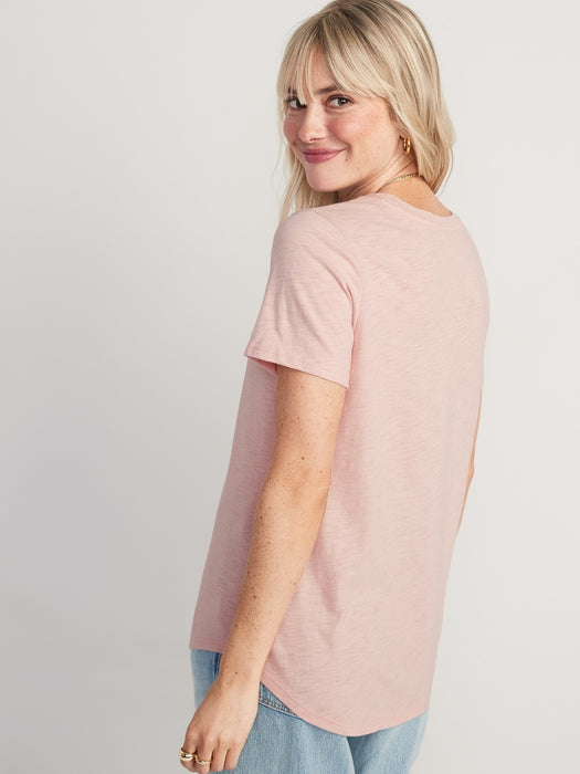 EveryWear Slub-Knit Holiday Graphic T-Shirt for Women - Pink