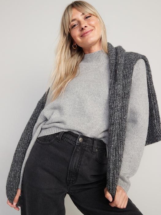 Melange Cozy Mock-Neck Sweater for Women