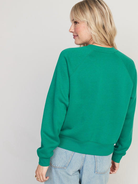 Vintage Long-Sleeve Sweatshirt for Women - Green
