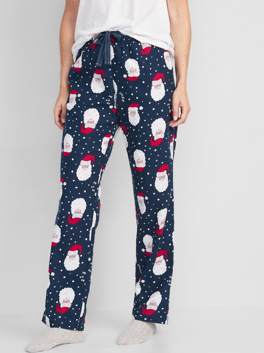 Printed Flannel Pajama Pants for Women - Beige