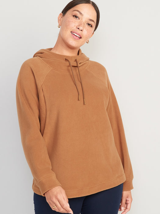 Maternity Microfleece Nursing Pullover Hoodie - Brown