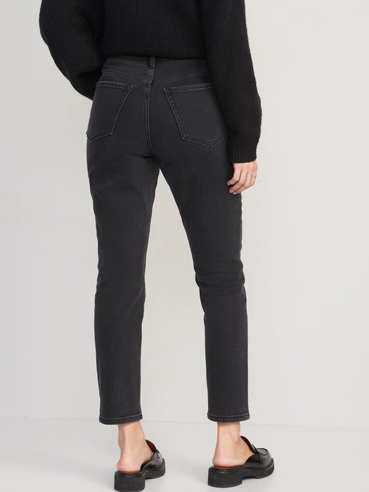High-Waisted OG Straight Built-In Warm Ankle Jeans for Women