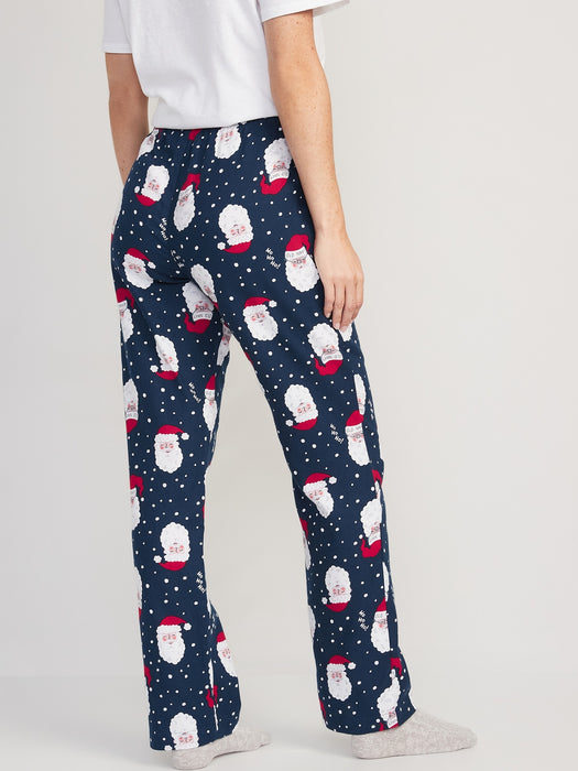 Printed Flannel Pajama Pants for Women - Beige