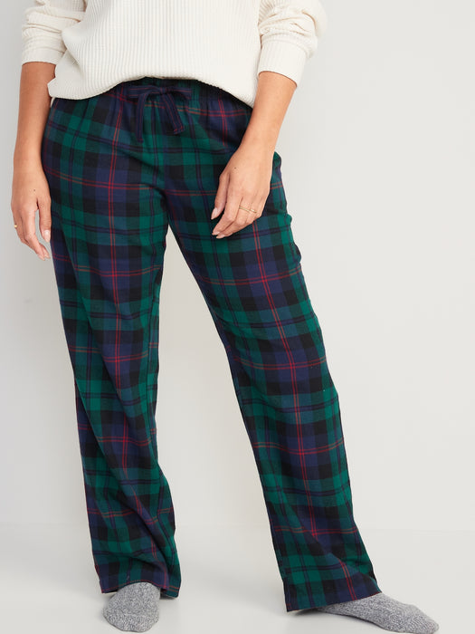 Maternity Printed Flannel Pajama Pants - Blue
