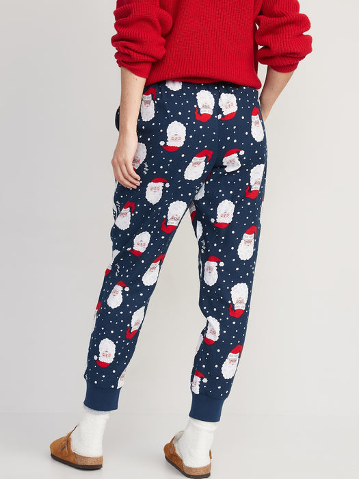 Printed Flannel Jogger Pajama Pants for Women - Beige
