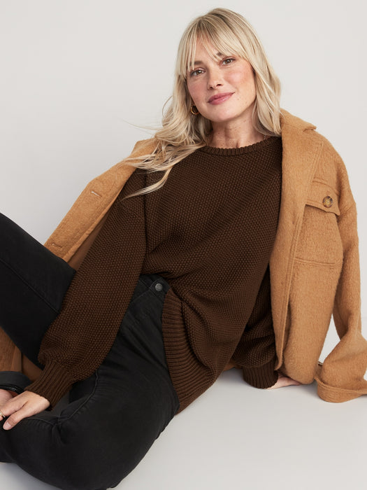 Textured-Knit Tunic Sweater for Women