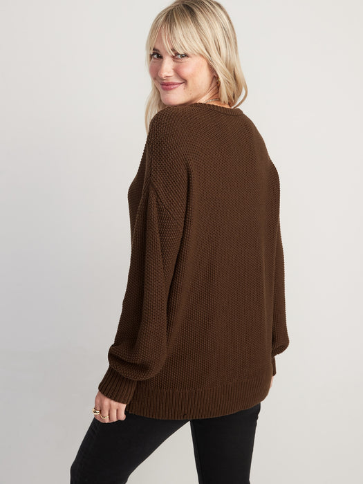 Textured-Knit Tunic Sweater for Women